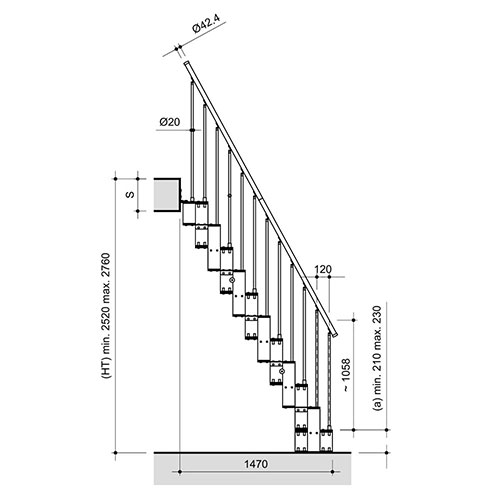 T20 space saving stair elevation